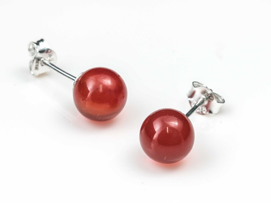 Bild von "Kugel". Karneol. Ohrstecker. Silber 925