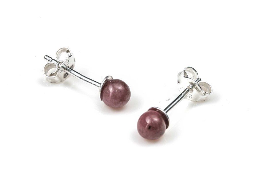 Bild von "Kugel". Rhodonit. Ohrstecker. Silber 925