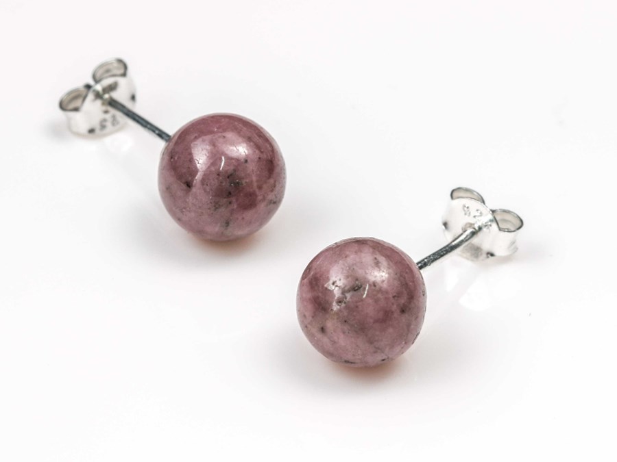 Bild von "Kugel". Rhodonit. Ohrstecker. Silber 925