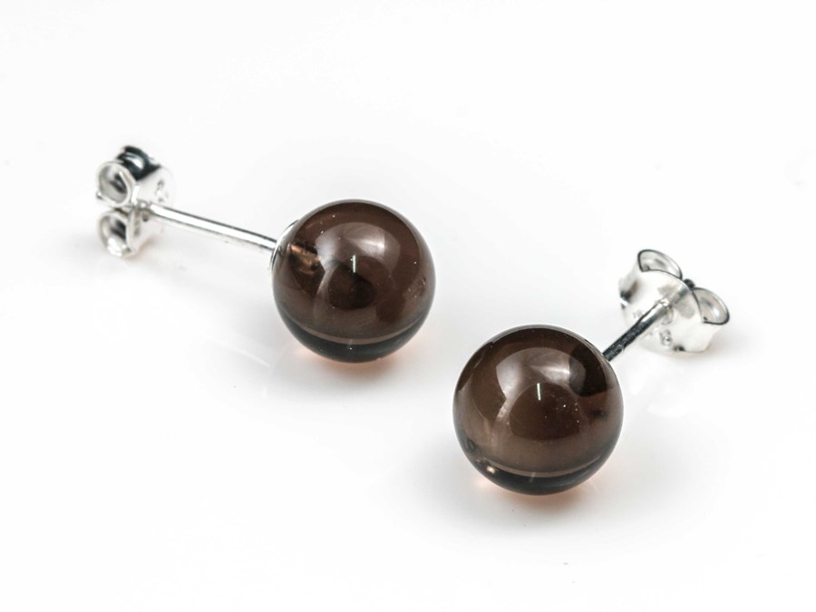 Bild von "Kugel". Rauchquarz. Ohrstecker. Silber 925