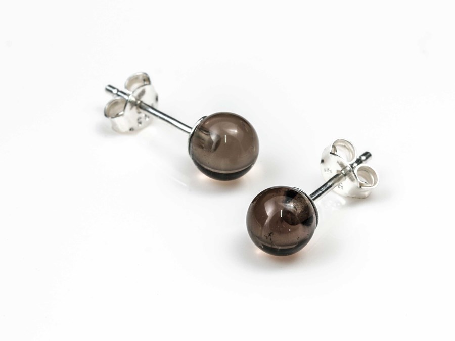 Bild von "Kugel". Rauchquarz. Ohrstecker. Silber 925