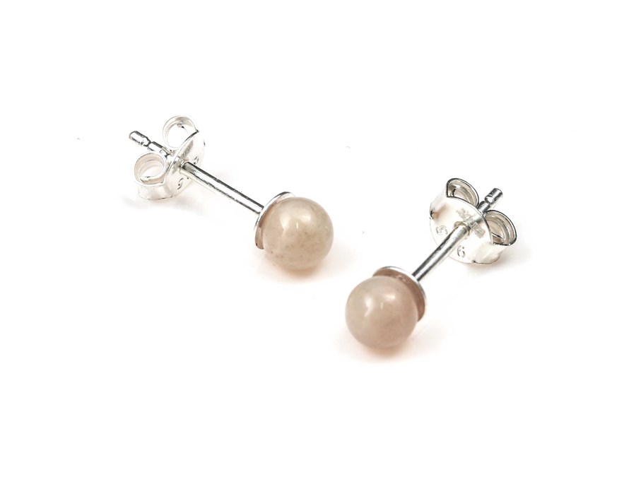 Bild von "Kugel". Mondstein. Ohrstecker. Silber 925