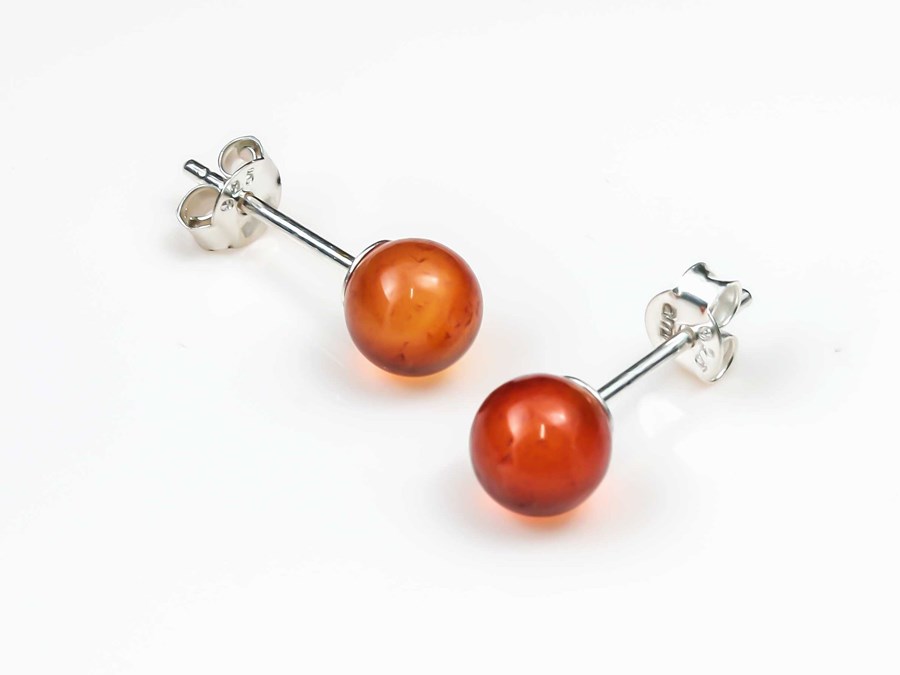 Bild von "Kugel". Karneol. Ohrstecker. Silber 925
