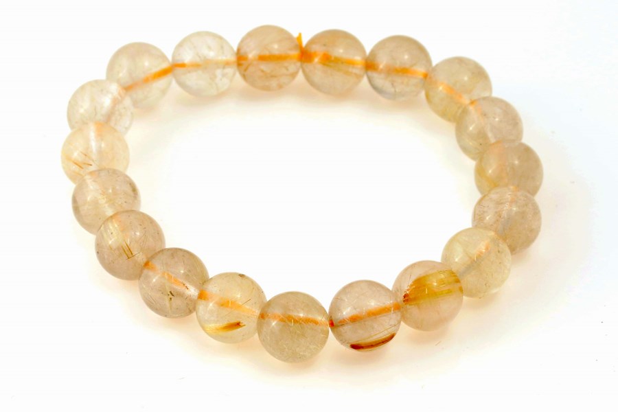 Perline di quarzo rutilato 10-12 mm Bracciale Extra