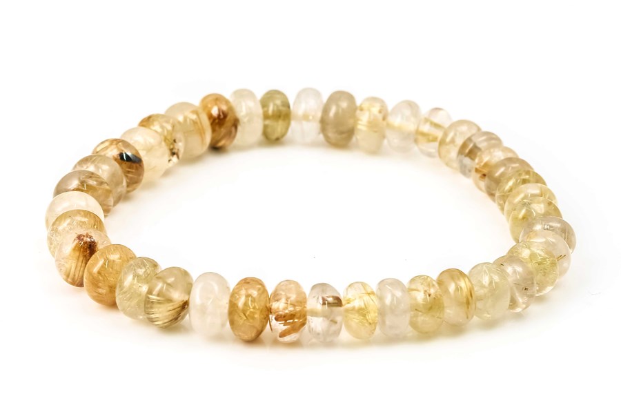 Bracciale di quarzo rutilato da 8 mm