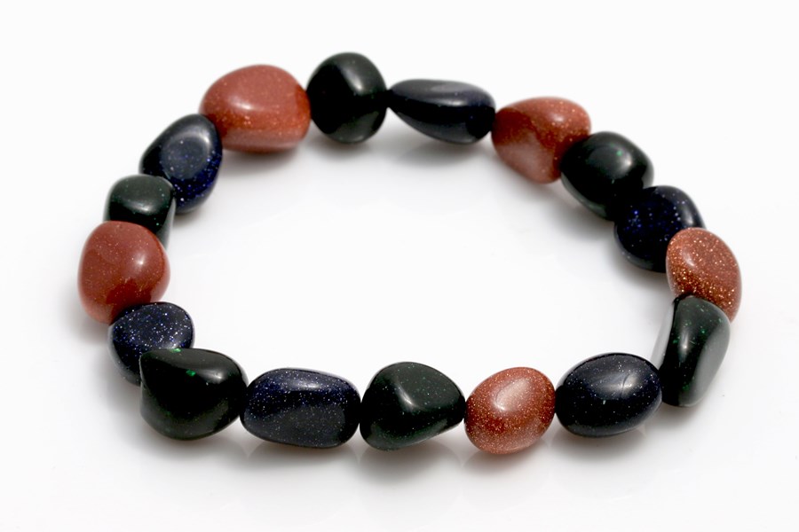 Bild von Goldfluss mix Steine Nuggets Crazy  9-12mm Armband