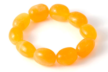 Bracciale in pietra burattata di Calcite arancione 18-22 mm